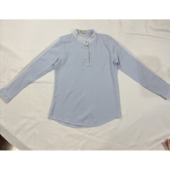 Burberry Women’s Blue Long Sleeve Blouse Size XS - Picture 2 of 6